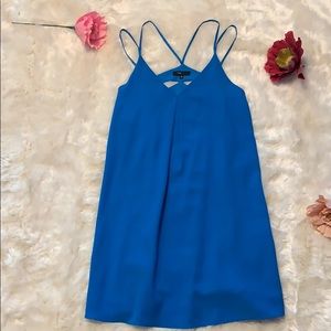 Fate Madeline Woven Crepe Dress in Turquoise